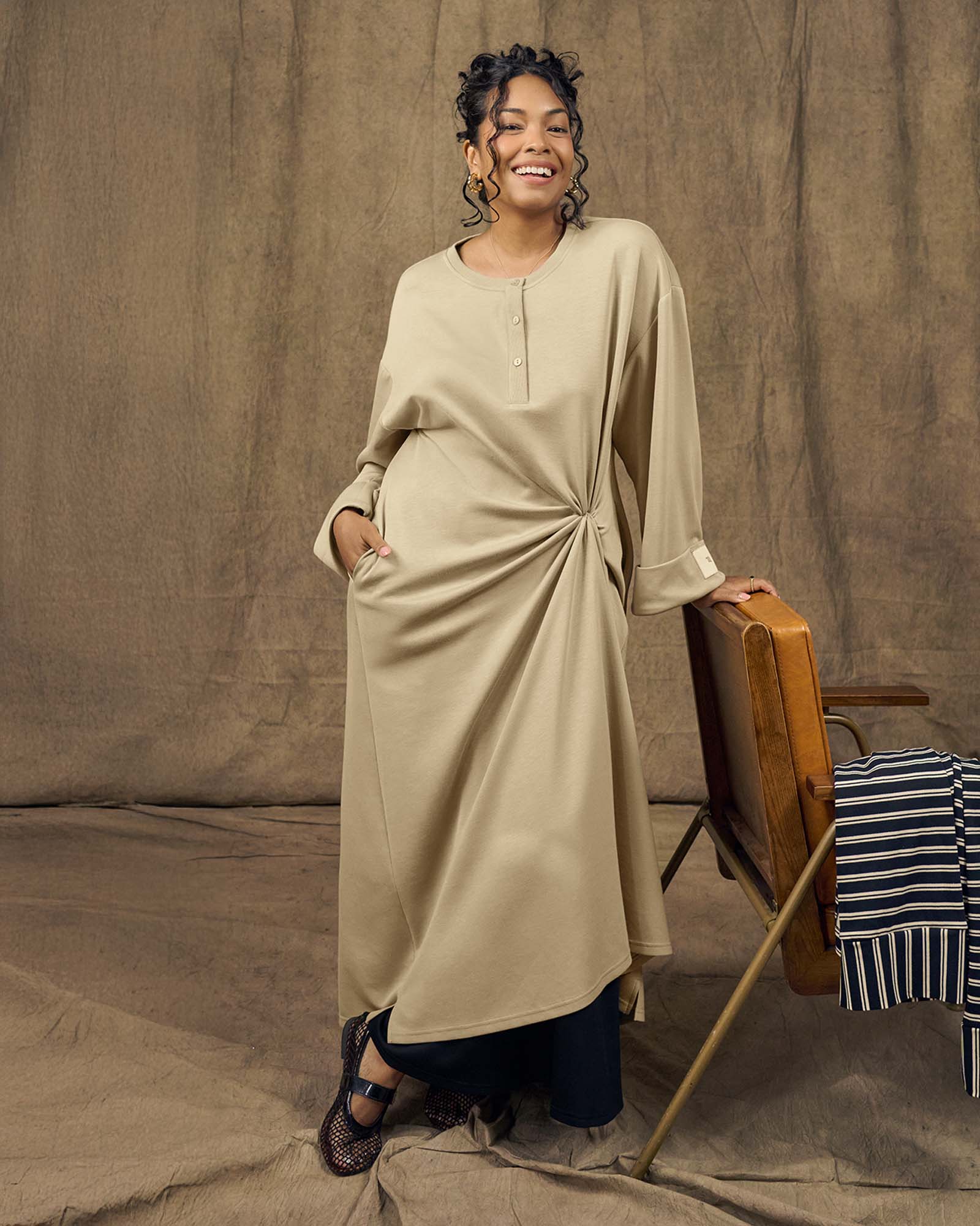 relaxed fit dress Cotton Midi Relaxed Fit Dress M