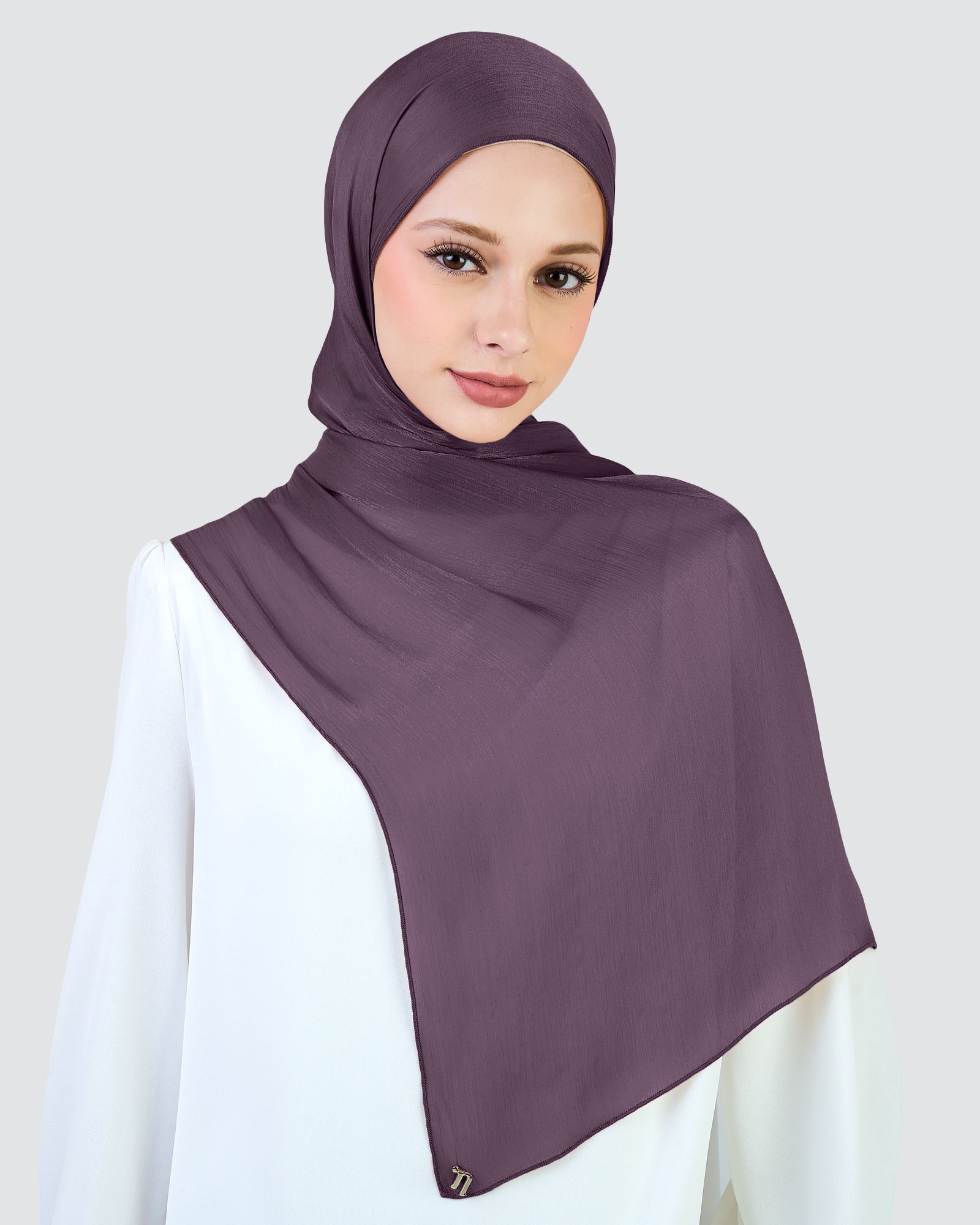 ALAIA CHIFFON SHAWL - DUSTY PURPLE