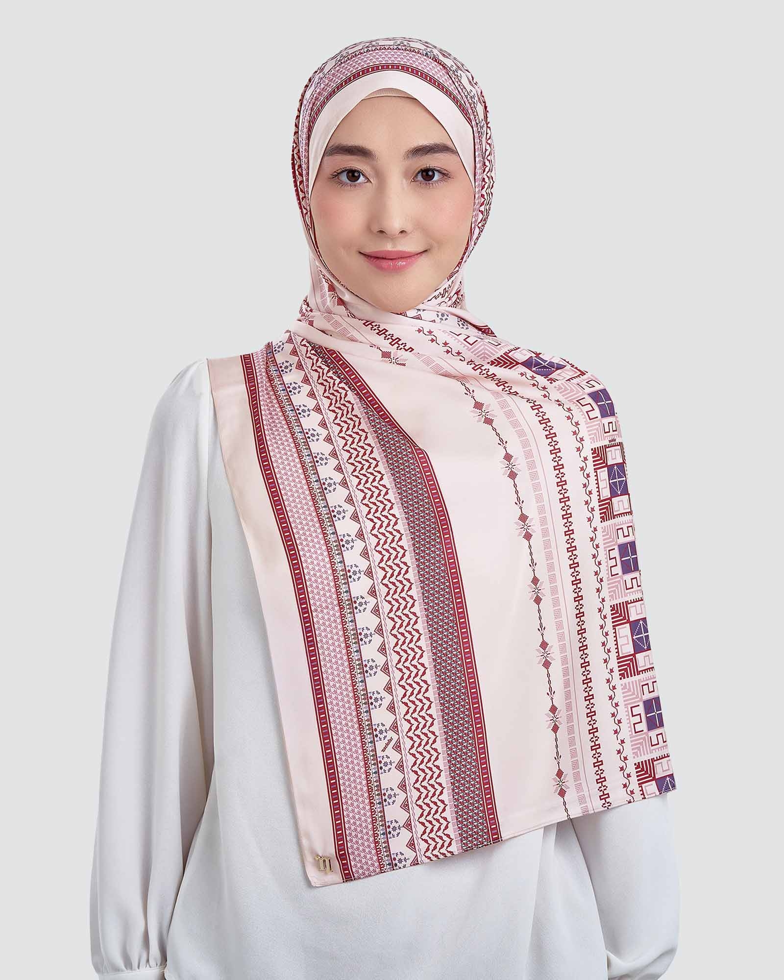 ANKA MATTE SATIN SHAWL - PERSIAN ROSE