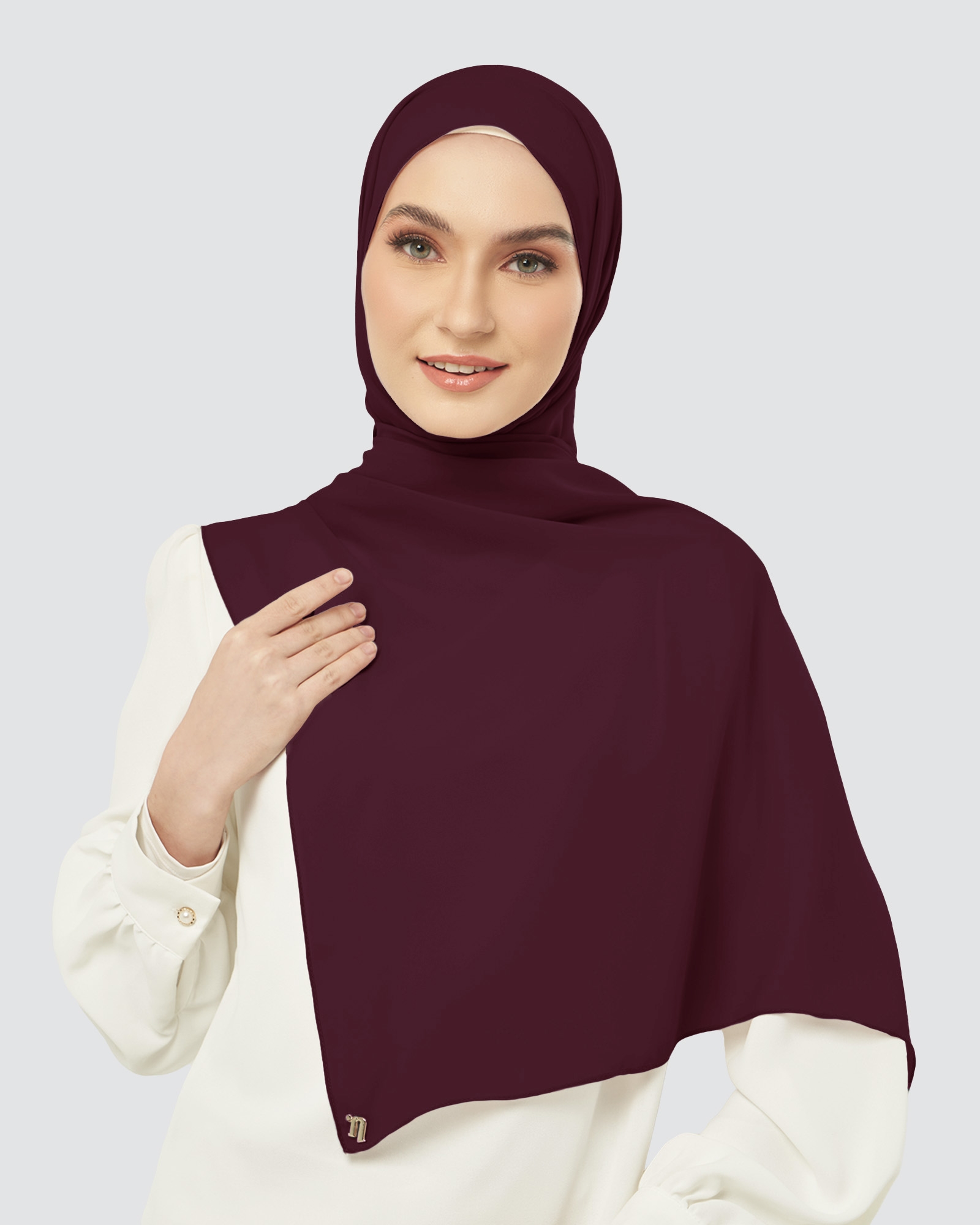 CLOUD CHIFFON SHAWL - GOJI BERRY