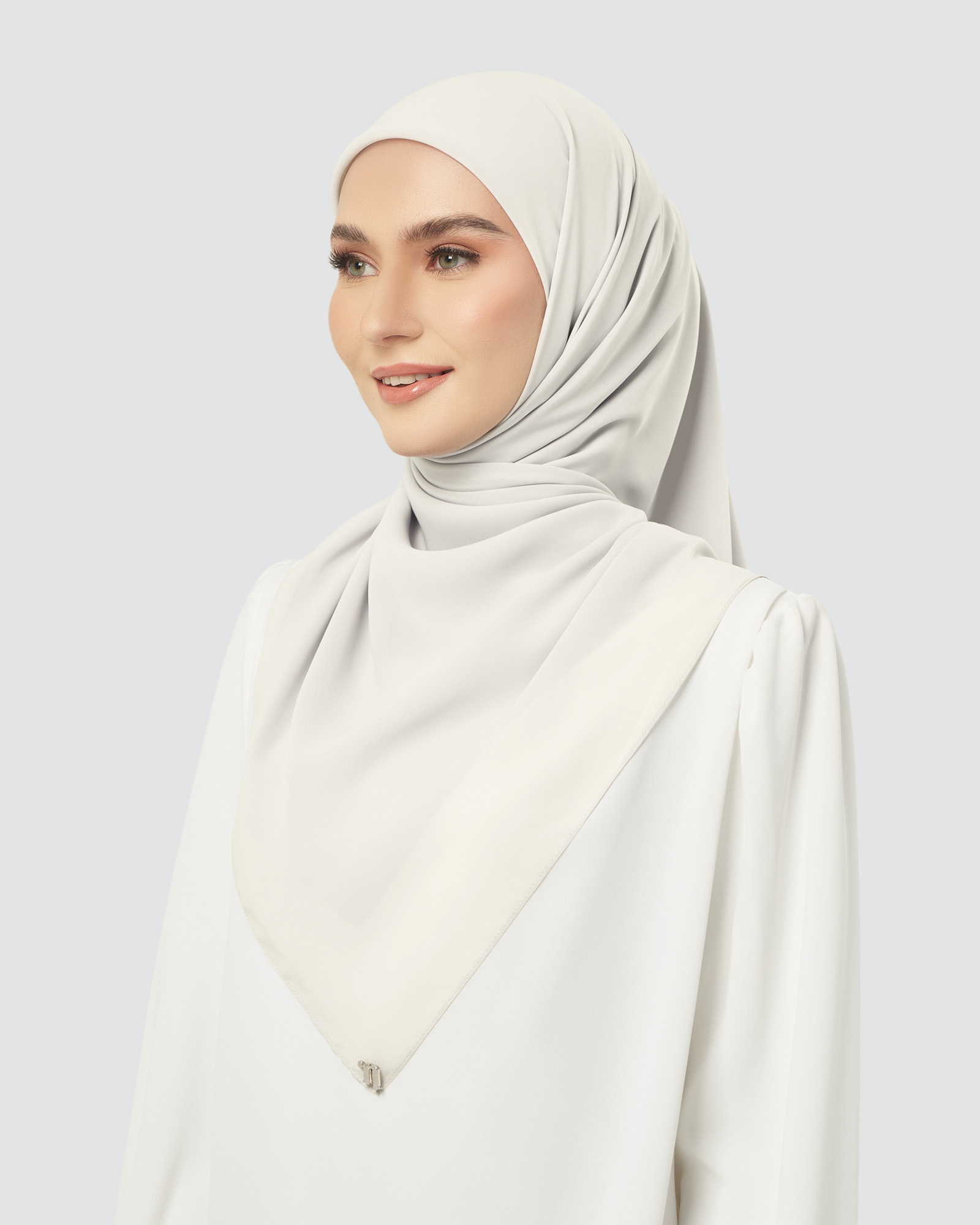 CLOUD CHIFFON SQUARE - SILICA