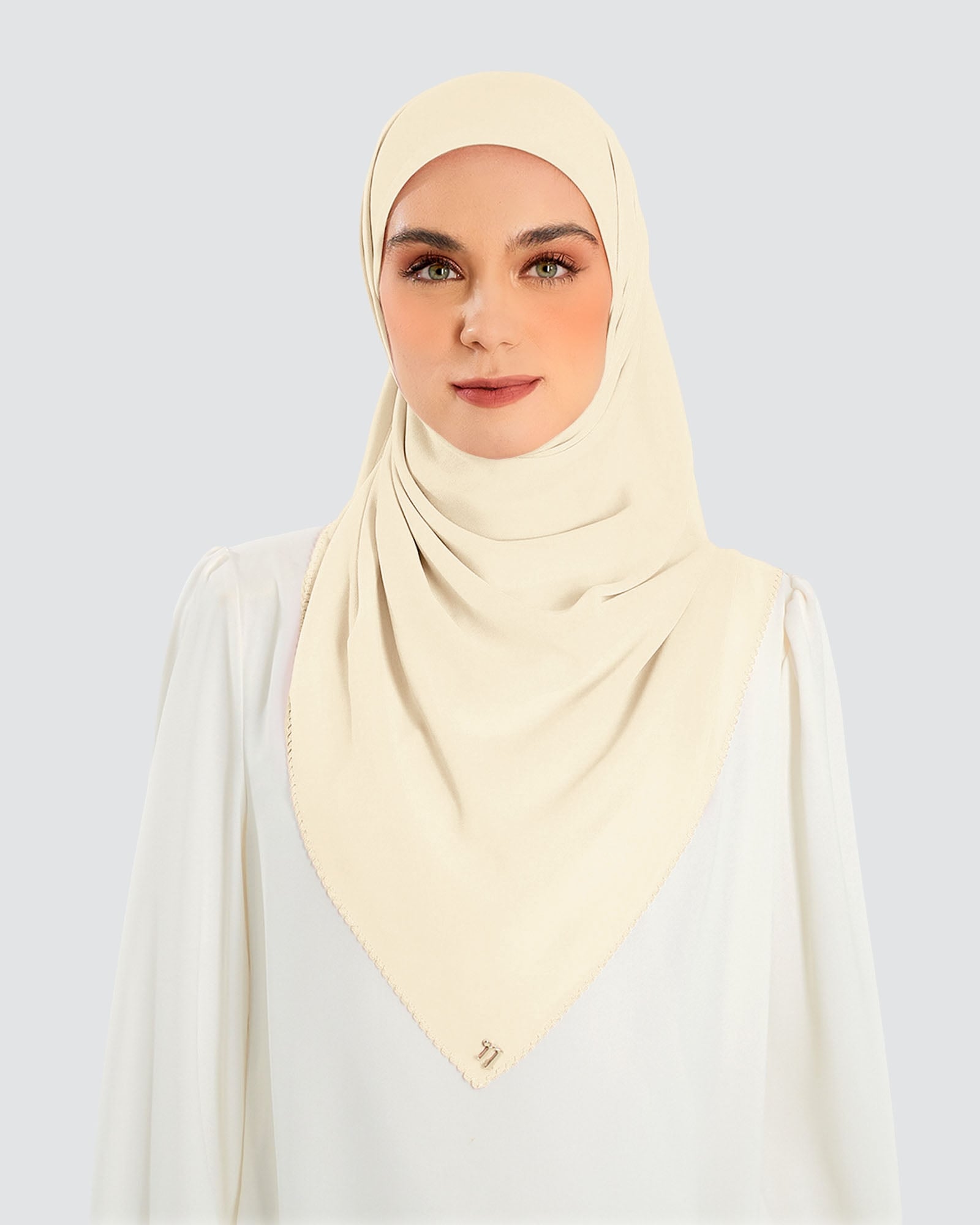 DELILAH CHIFFON SQUARE - CUSTARD