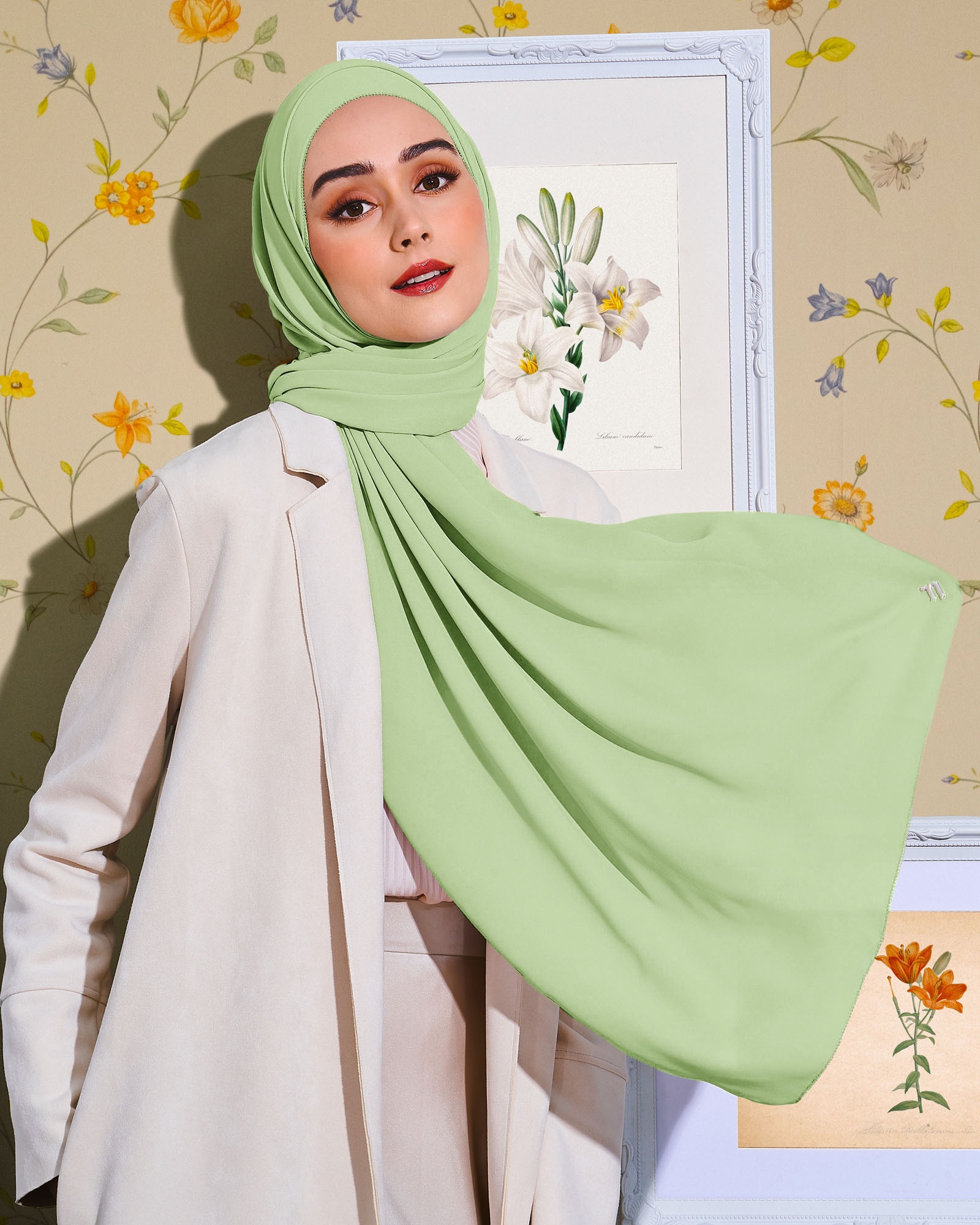 EILA CHIFFON SHAWL - GOOSEBERRY