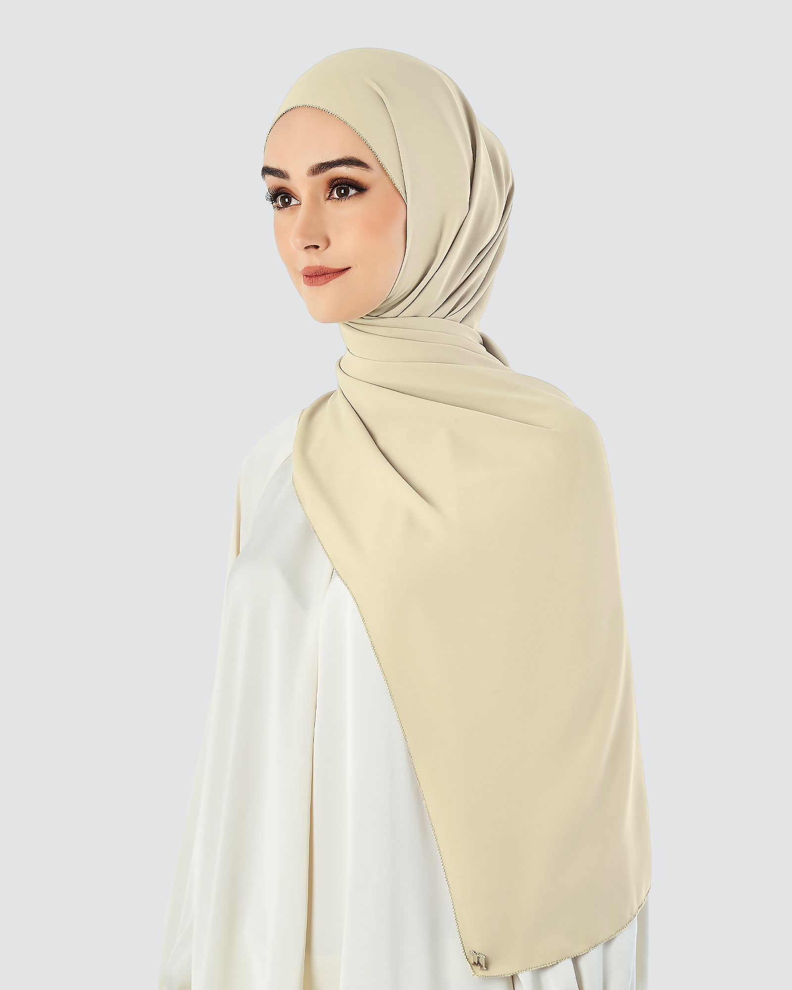 EILA CHIFFON SHAWL - VANILLA
