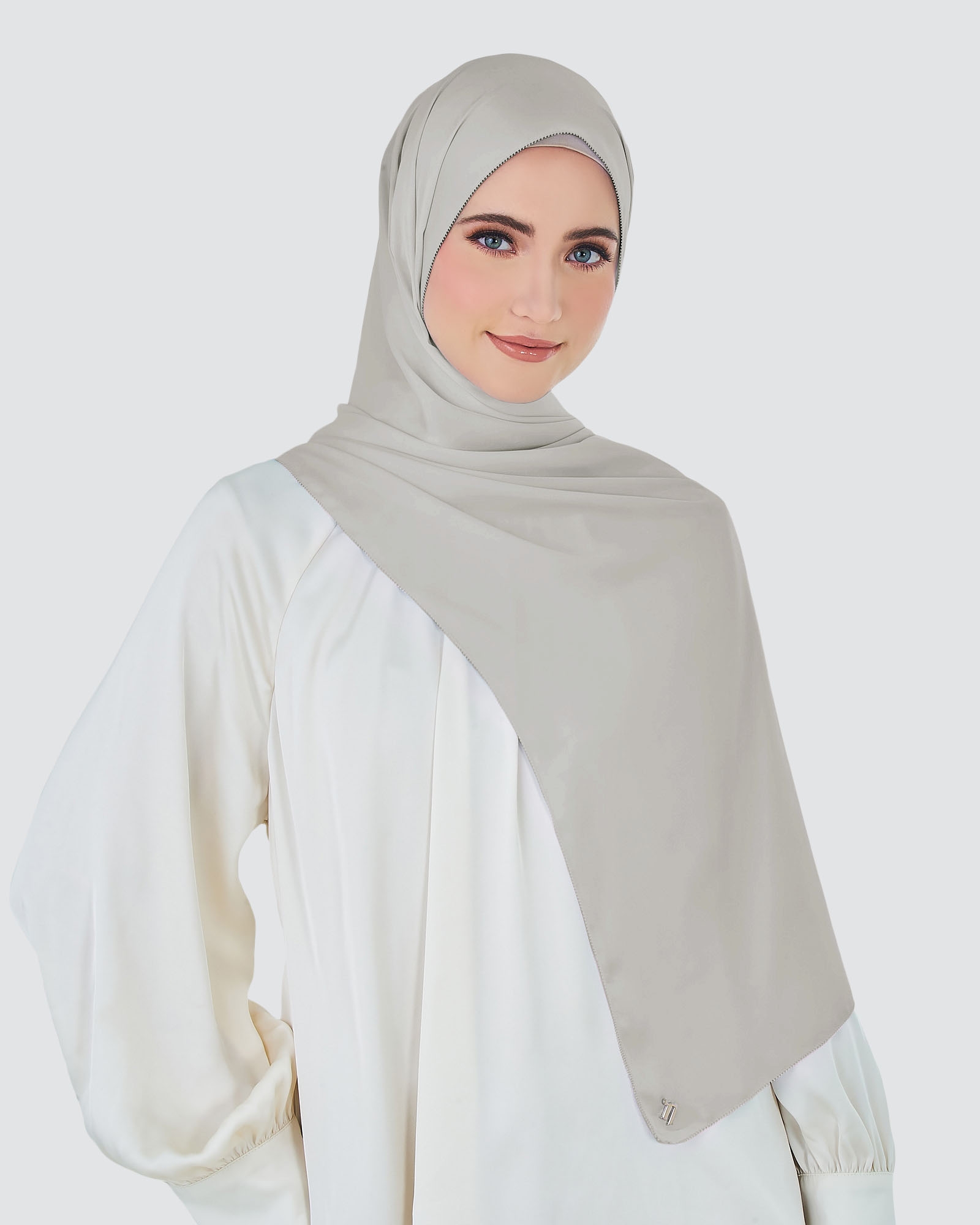 EILA SATIN SHAWL - METAL