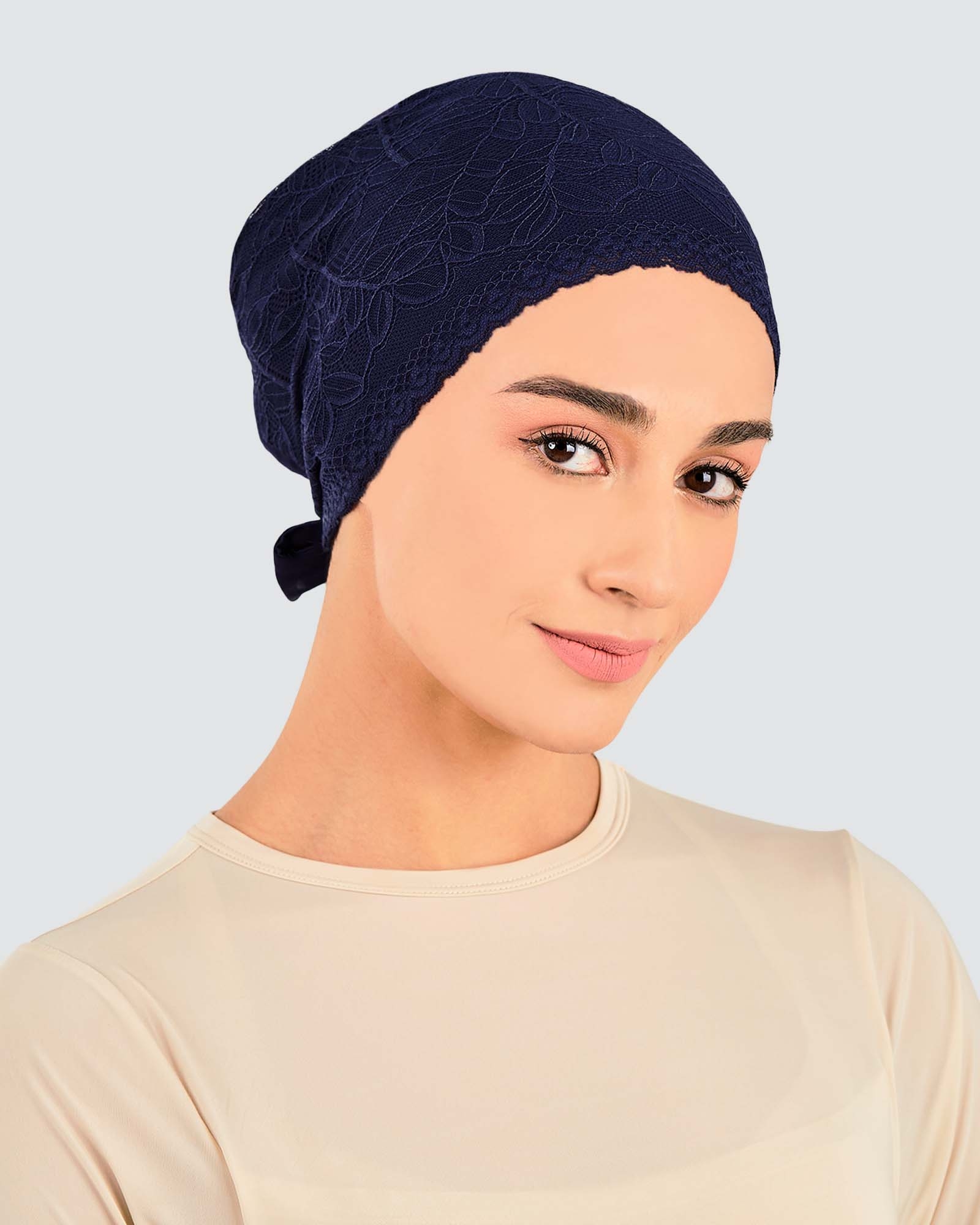 INNER TIE-BACK FLEUR LACE - NAVY