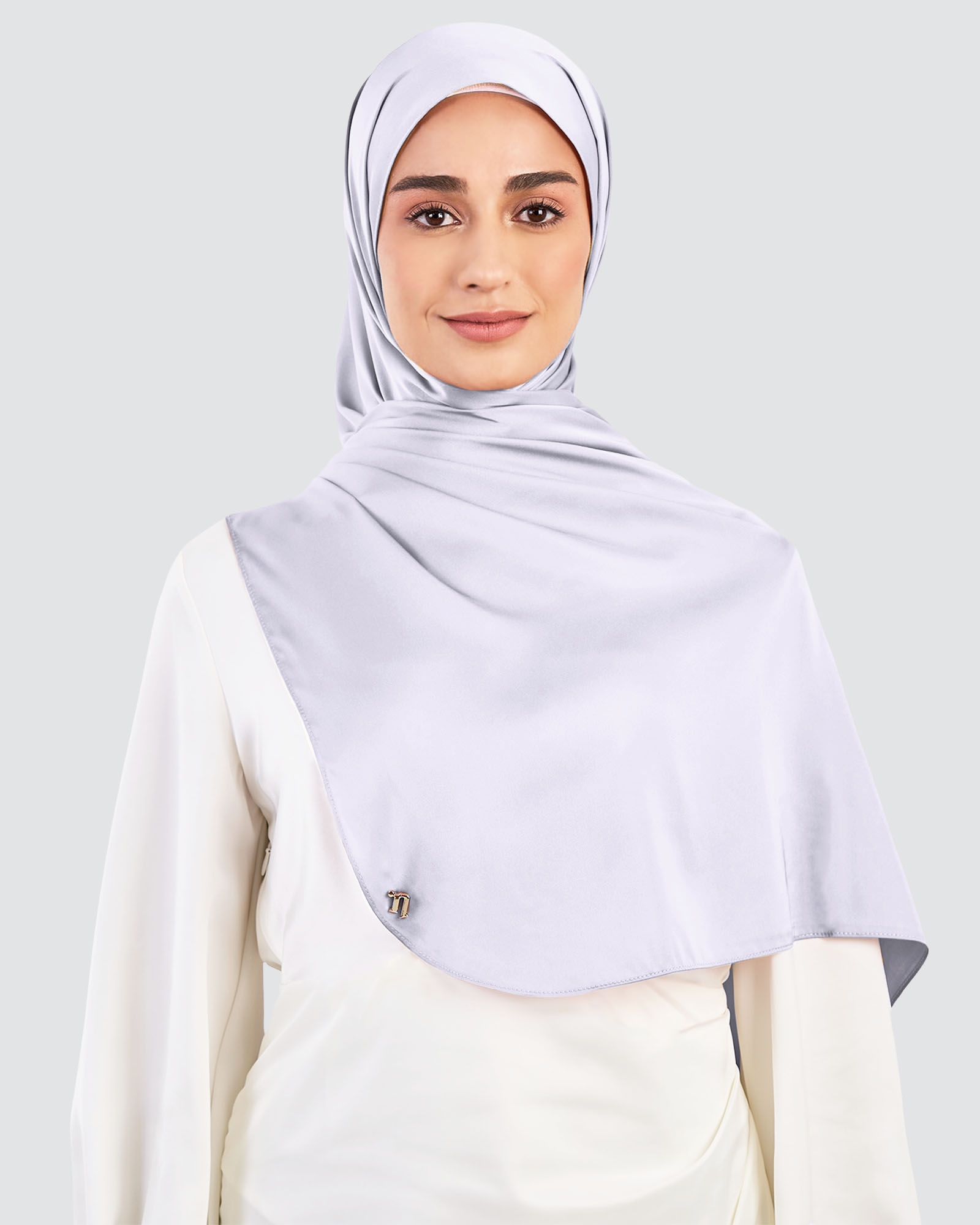 LUNA SATIN SHAWL - FROSTED LILAC