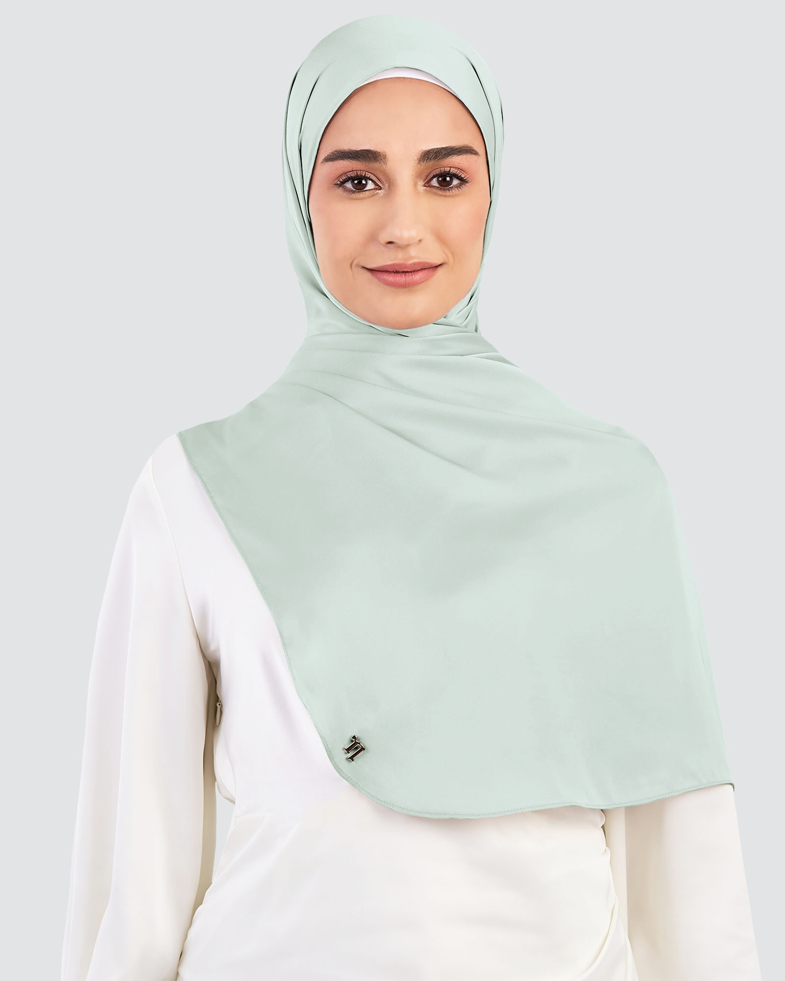 LUNA SATIN SHAWL - OCEAN MIST