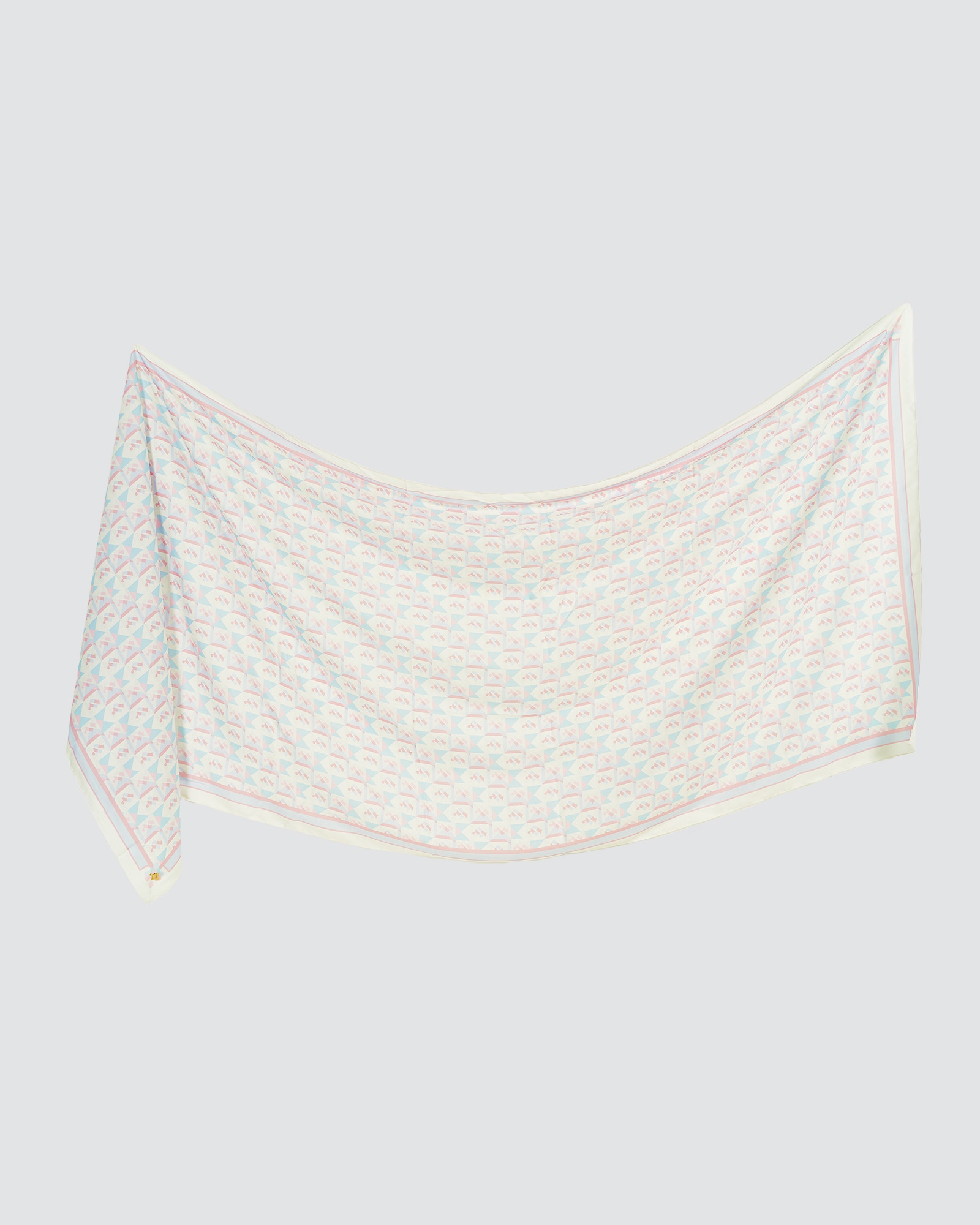 MONOGRAM ORIGAMI SHAWL - AQUA MIST