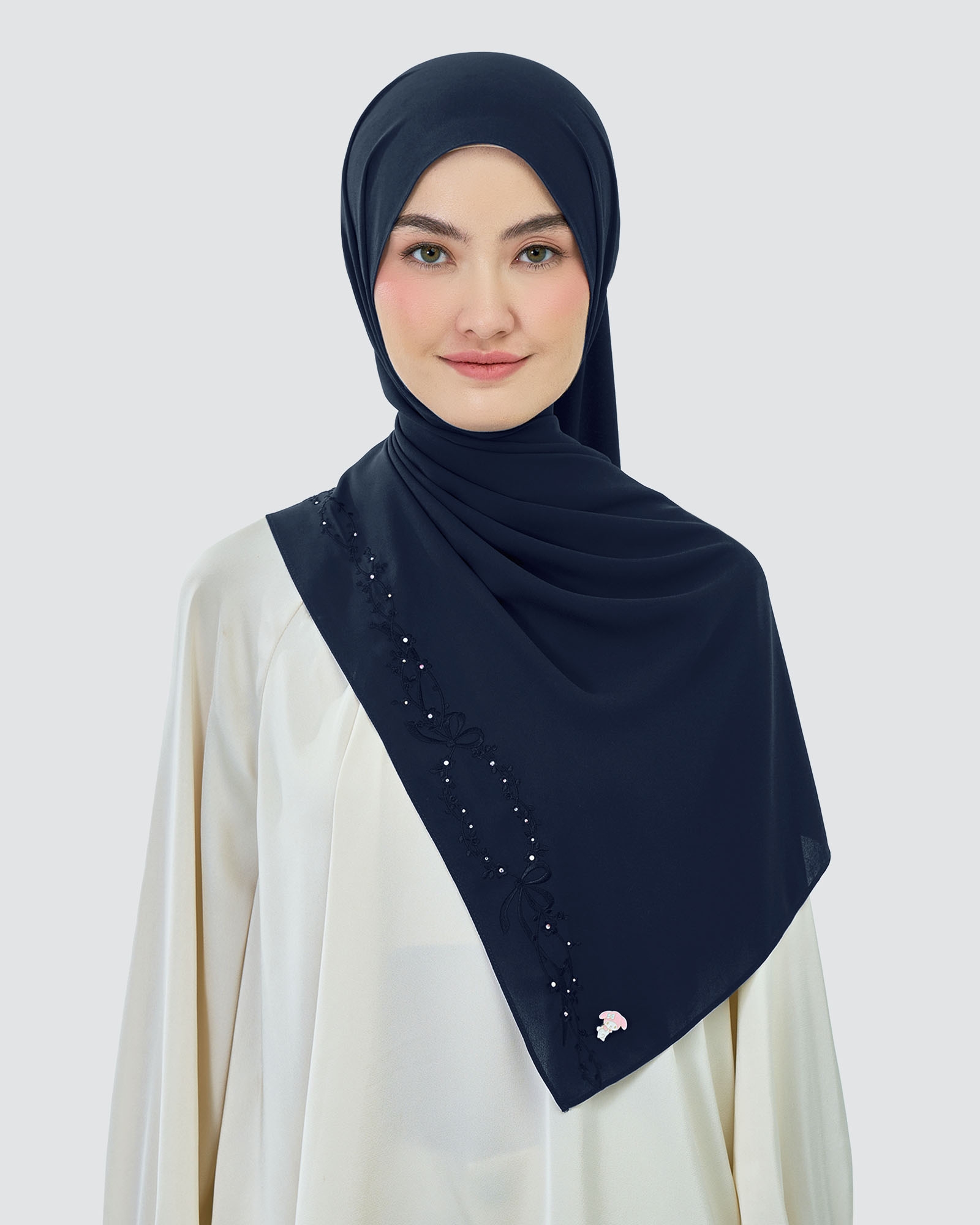 MY MELODY & NAELOFAR EMBROIDERED SHAWL - DOODLE