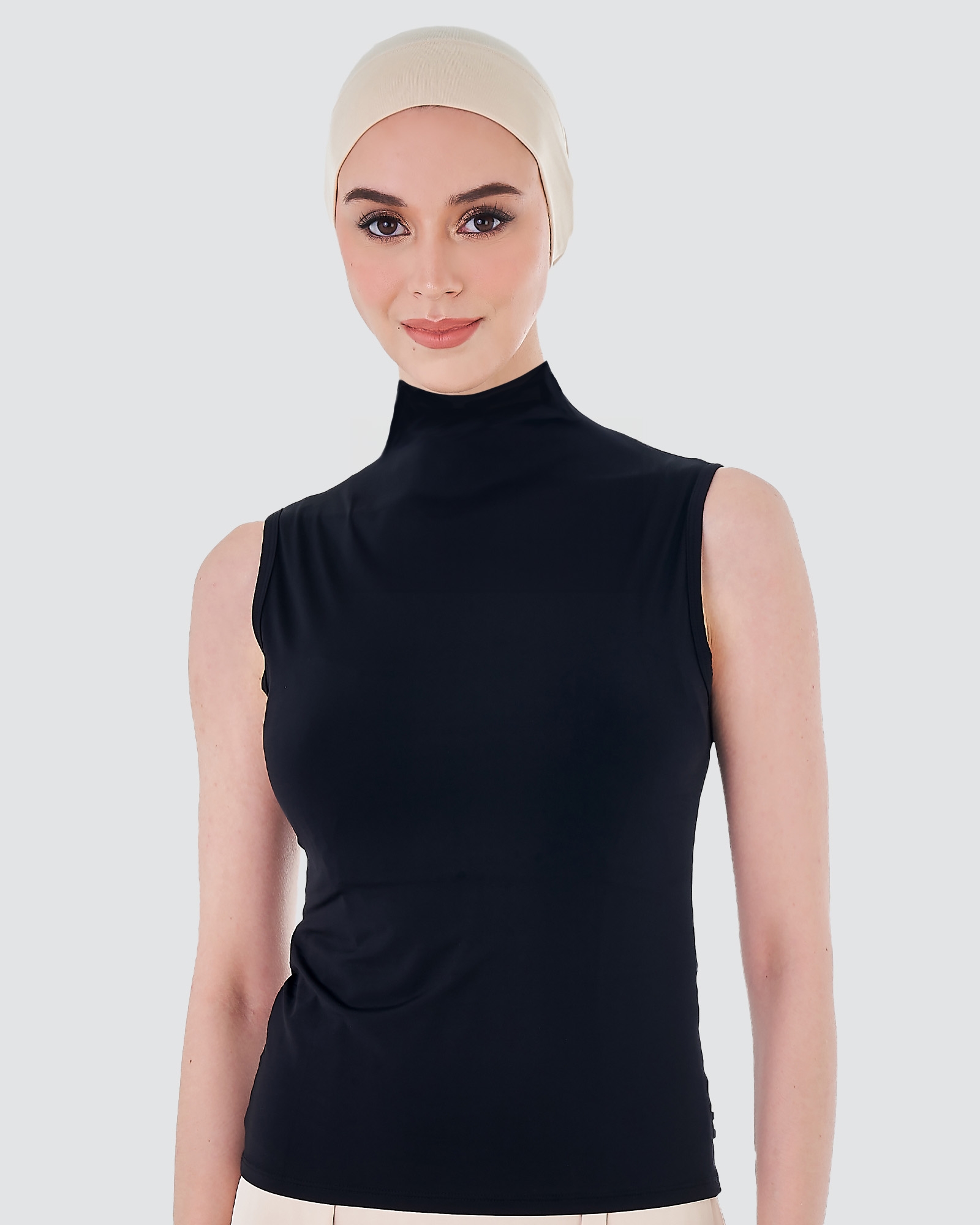 NWEAR HIGH NECK SLEEVELESS TOP - BLACK