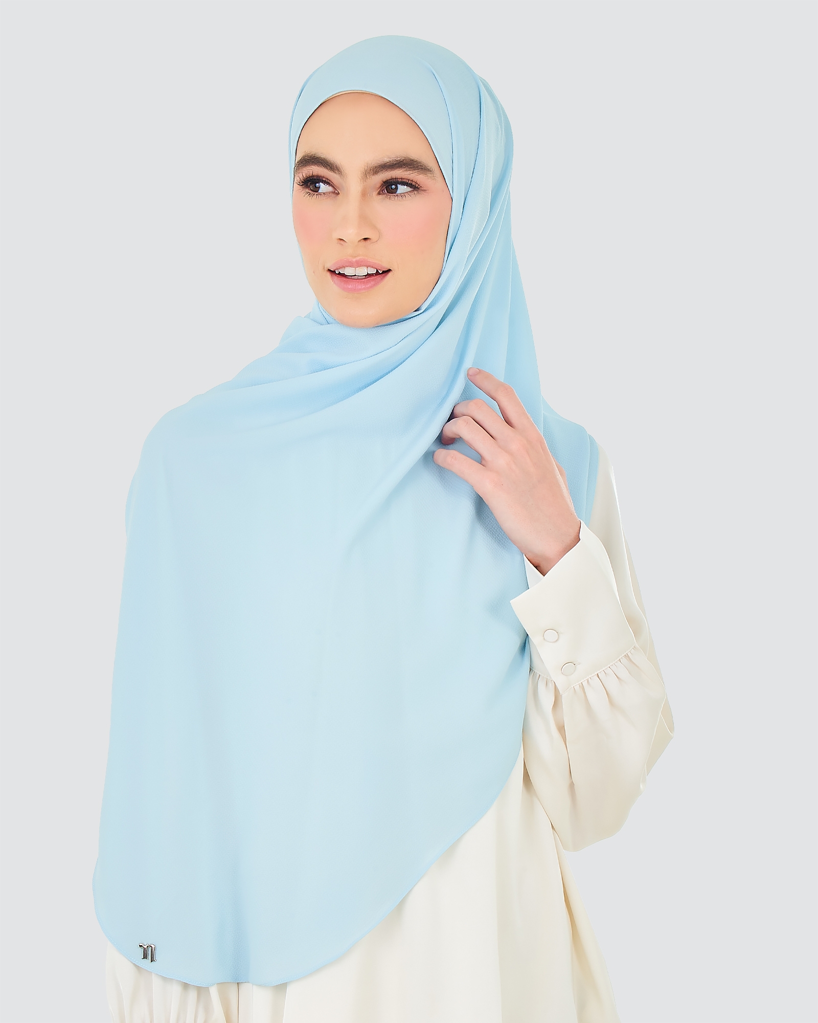 X-PRESS BUBBLE CHIFFON SHAWL - SKY BLUE