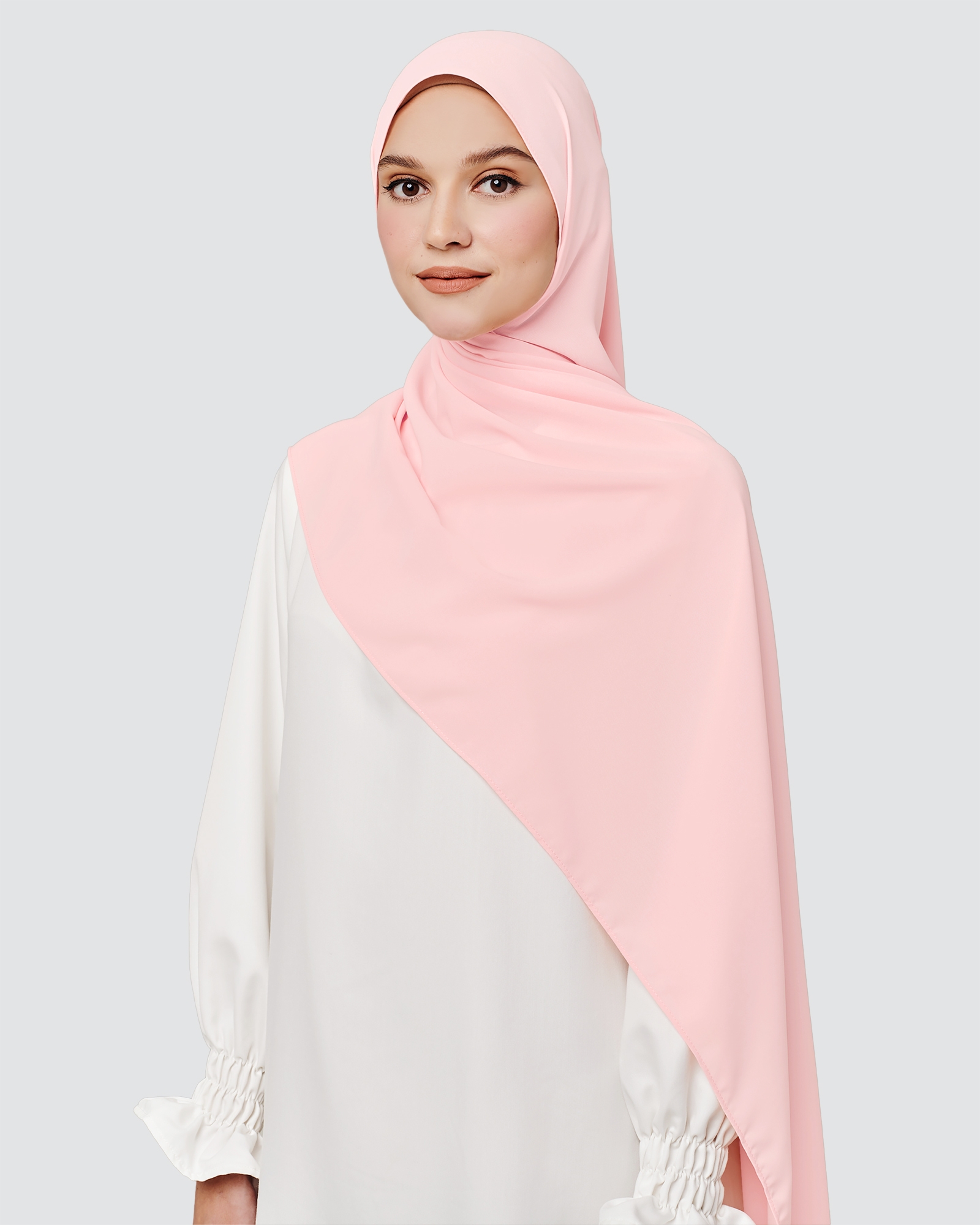 MAYA MATTE SATIN SHAWL - FLAMINGO