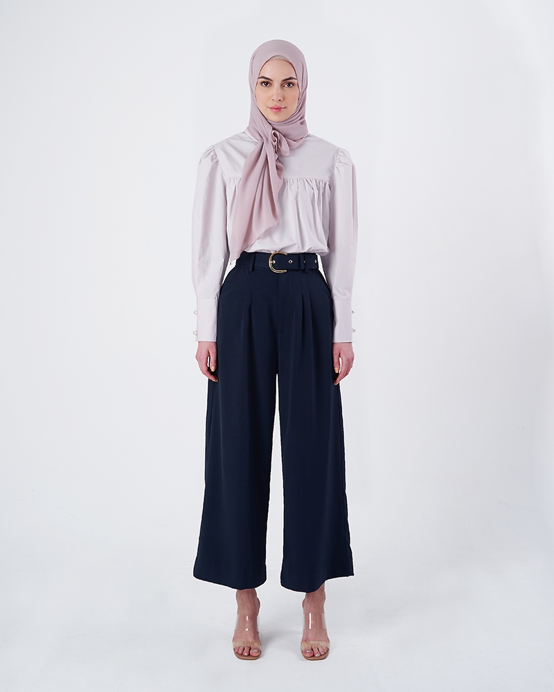 Image of STRAIGHT LEG TROUSERS - SMOKEY DARK BLUE