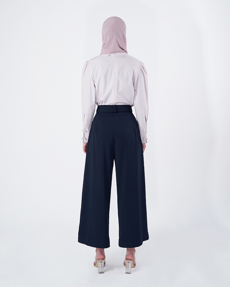 Image of STRAIGHT LEG TROUSERS - SMOKEY DARK BLUE
