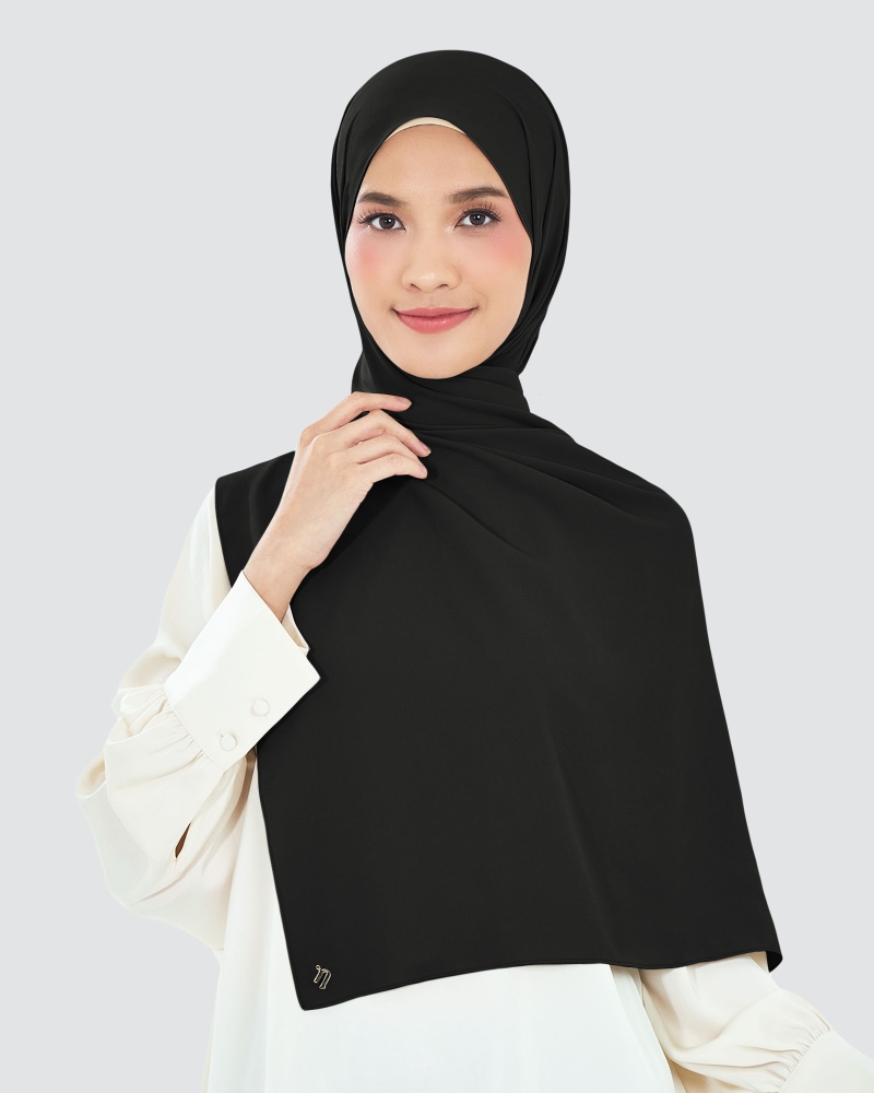 AIRE CHIFFON SHAWL - BLACK