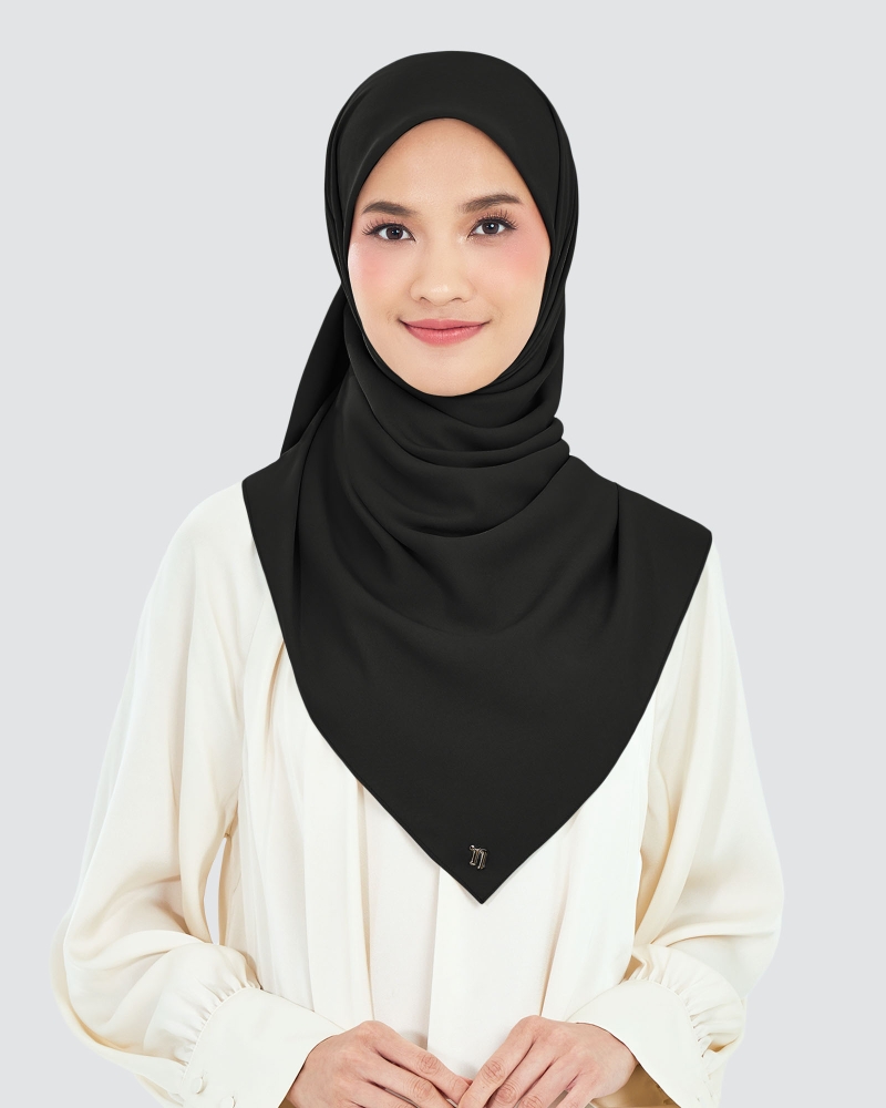 Image of AIRE CHIFFON SQUARE - BLACK