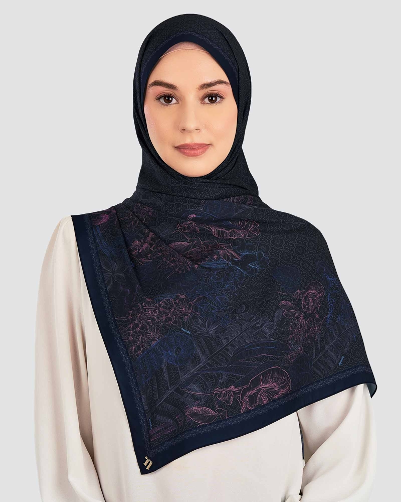 Image of AKAR MATTE SATIN SHAWL - TERONG