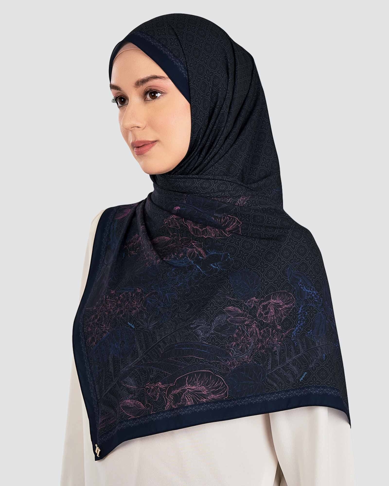 Image of AKAR MATTE SATIN SHAWL - TERONG