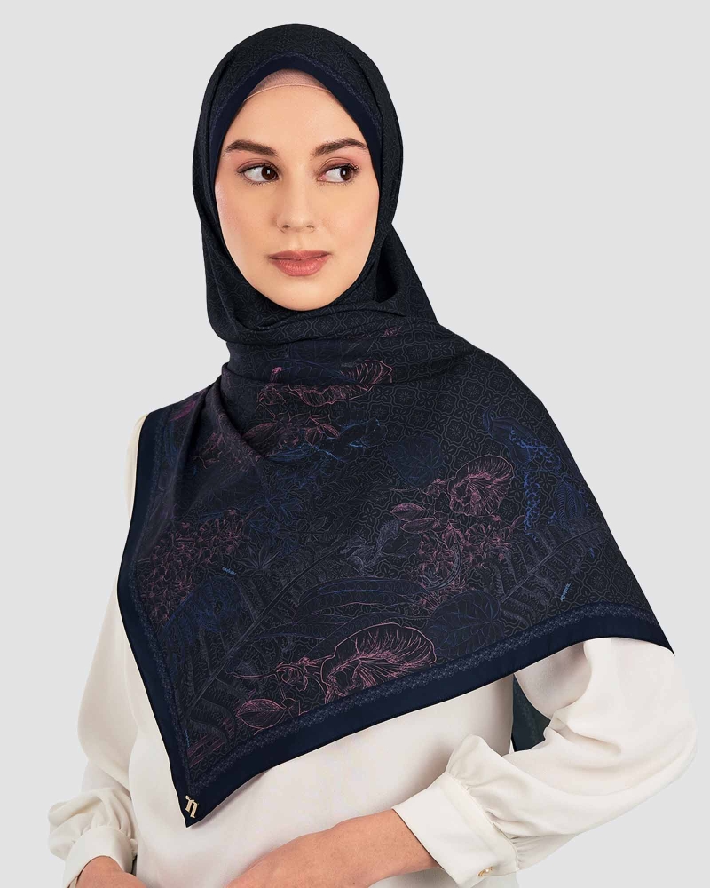 Image of AKAR MATTE SATIN SHAWL - TERONG
