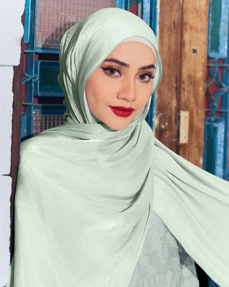 Image of ALAIA CHIFFON SHAWL - MINT