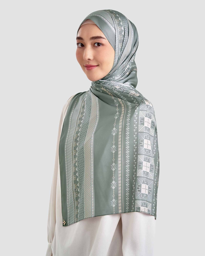 Image of ANKA SHAWL - DAMASK GREEN