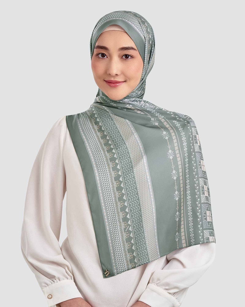 Image of ANKA SHAWL - DAMASK GREEN