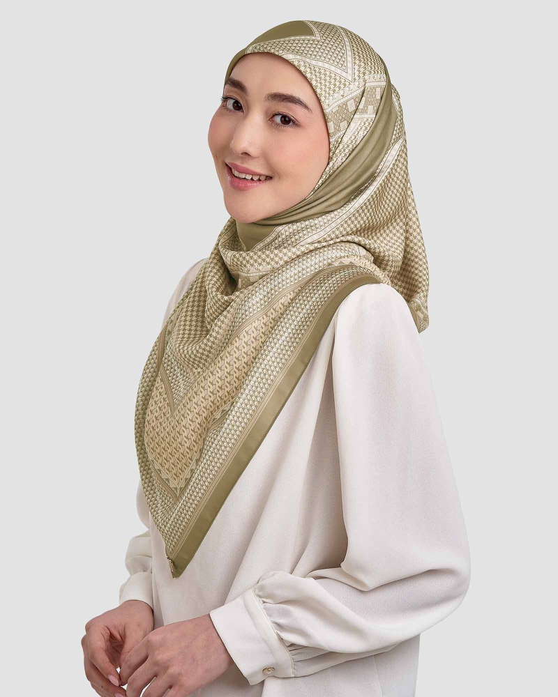 Image of ANKA MATTE SATIN SQUARE - CYPRESS