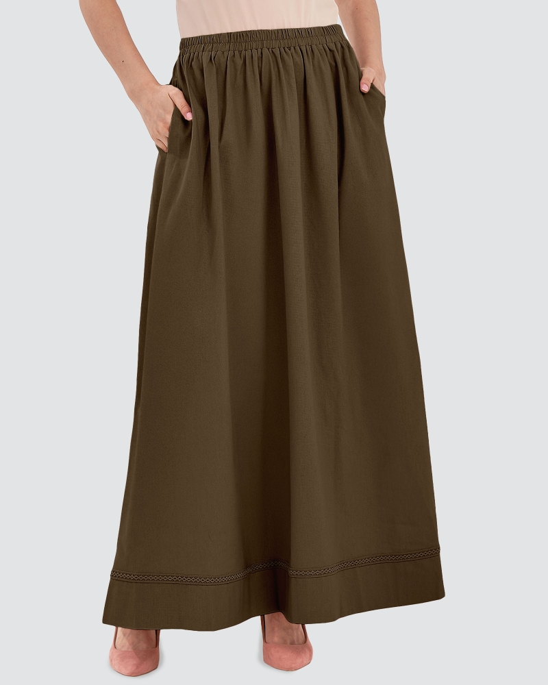 Image of AVA SKIRT - FUDGE