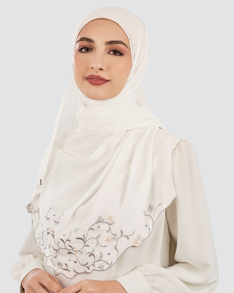 CENDANA SULAM CRYSTAL SHAWL - WHITE