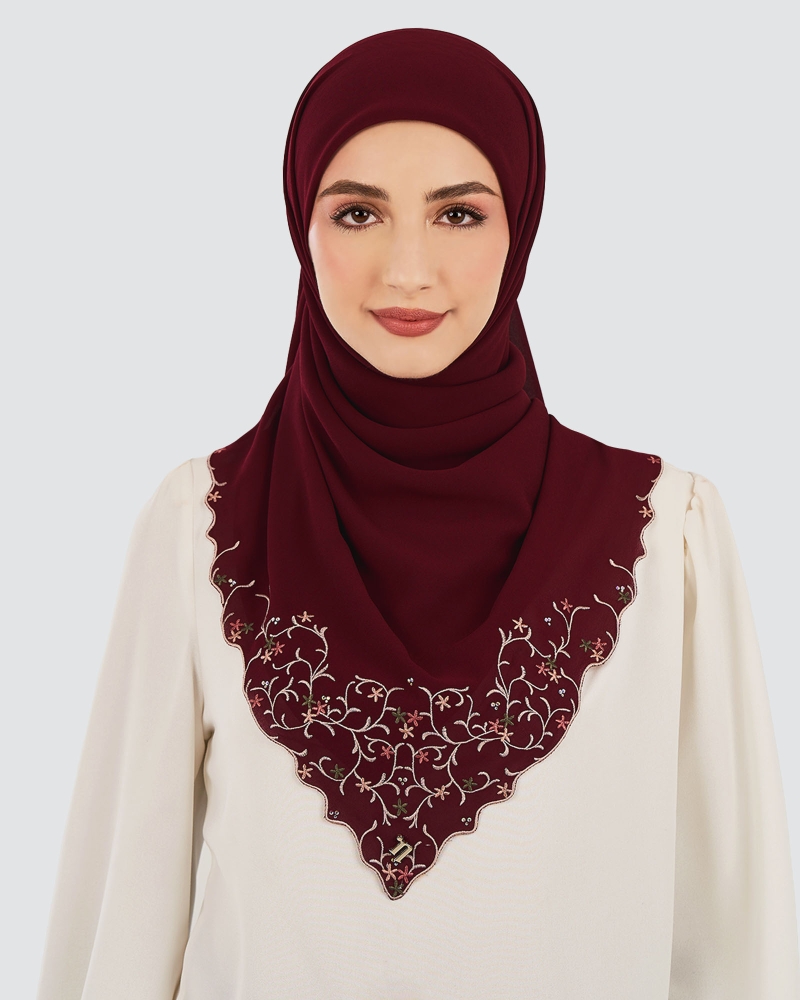 Image of CENDANA SULAM CRYSTAL SQUARE - MAROON