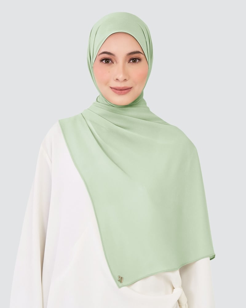 Image of CHIFFON SHAWL - AQUA GRAY