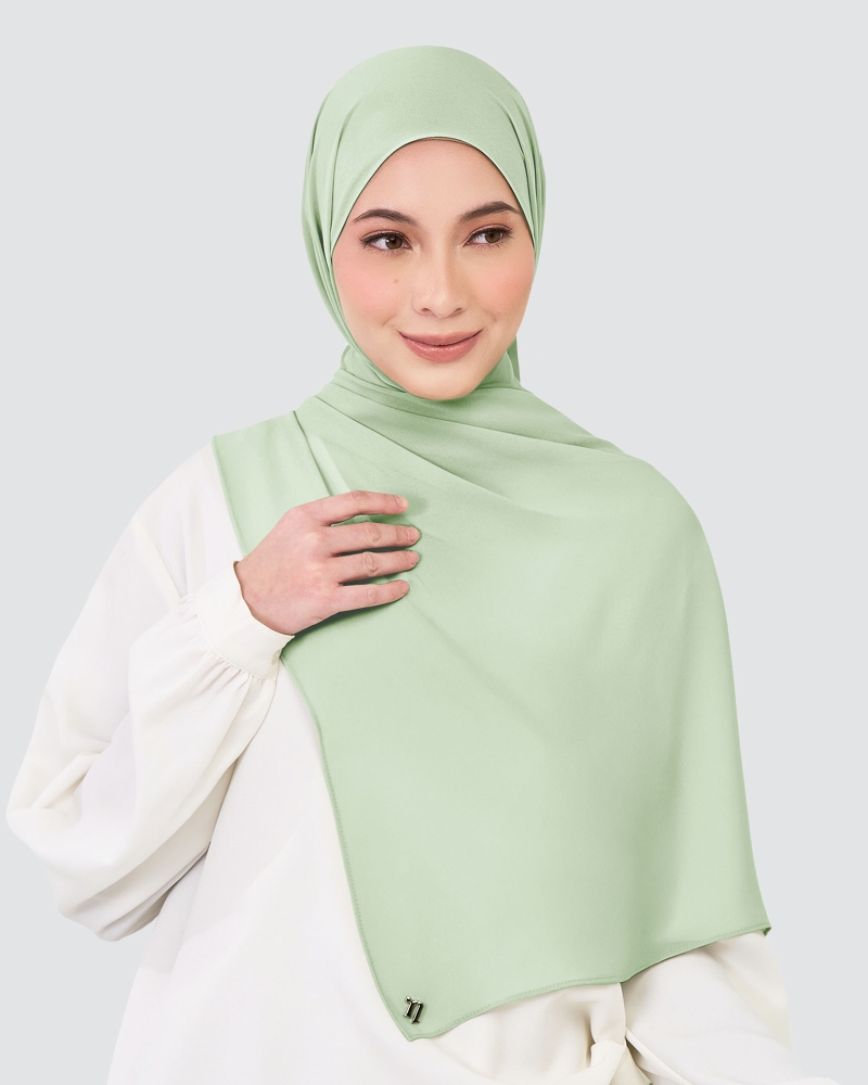 Image of CHIFFON SHAWL - AQUA GRAY