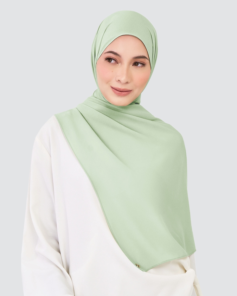 Image of CHIFFON SHAWL - AQUA GRAY
