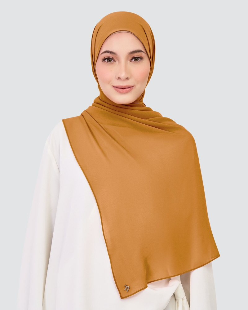 Image of CHIFFON SHAWL - BROWN SUGAR