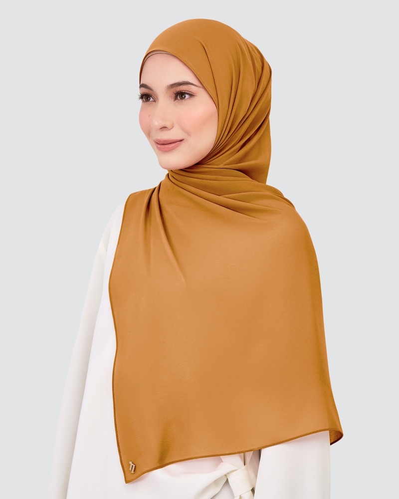 Image of CHIFFON SHAWL - BROWN SUGAR