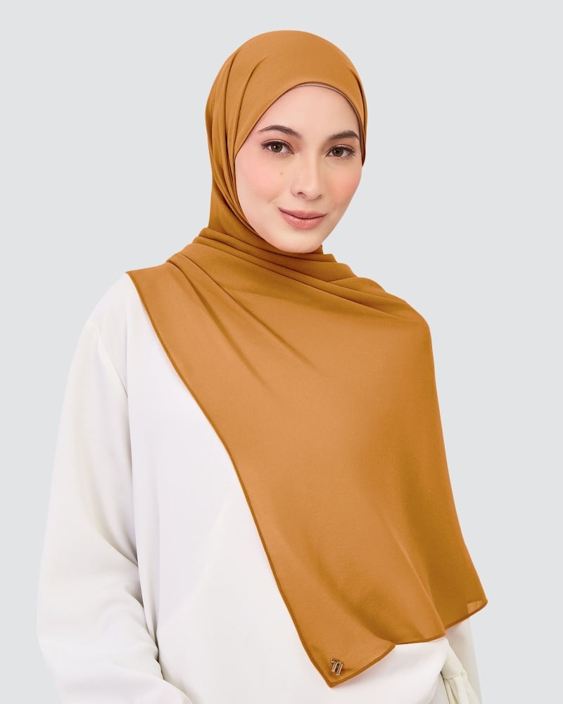 CHIFFON SHAWL - BROWN SUGAR