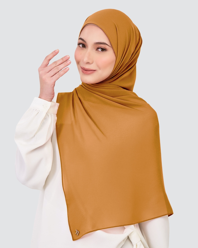 Image of CHIFFON SHAWL - BROWN SUGAR