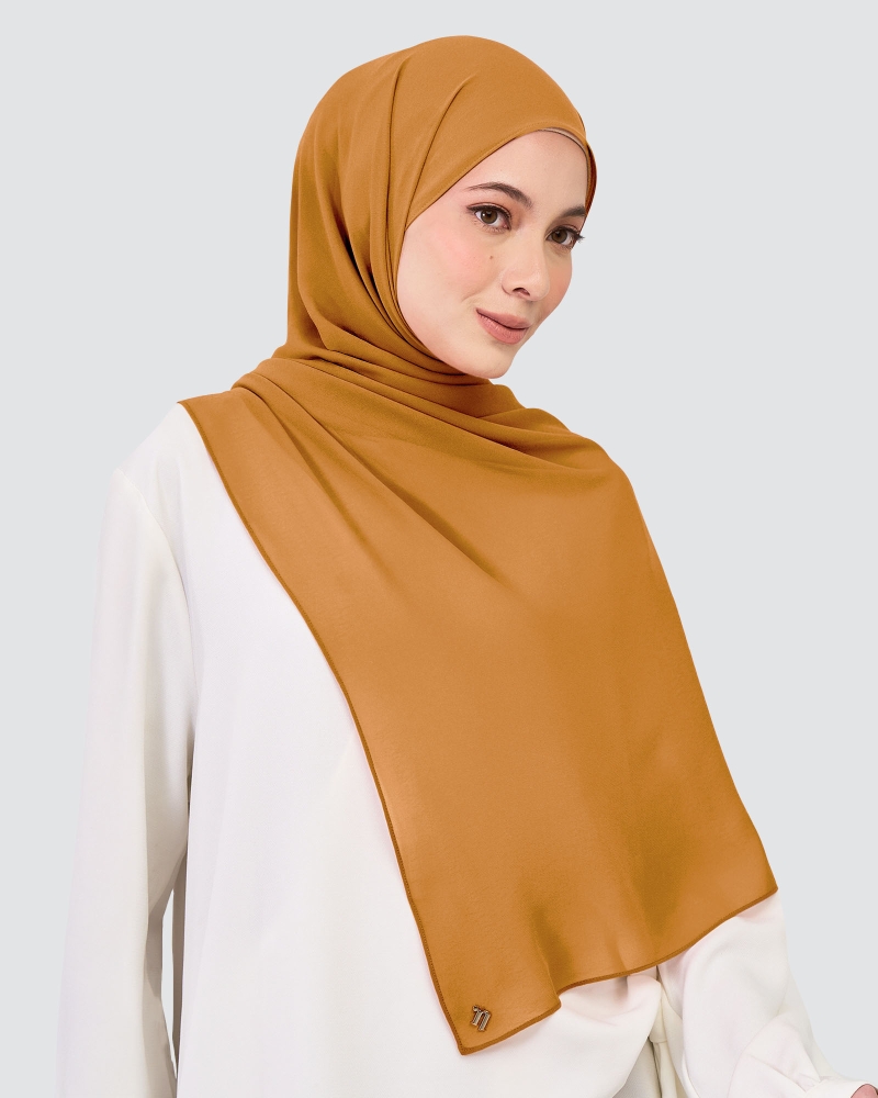 Image of CHIFFON SHAWL - BROWN SUGAR