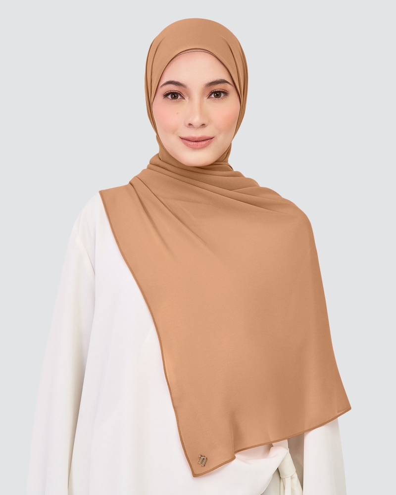Image of CHIFFON SHAWL - CAFE AU LAIT