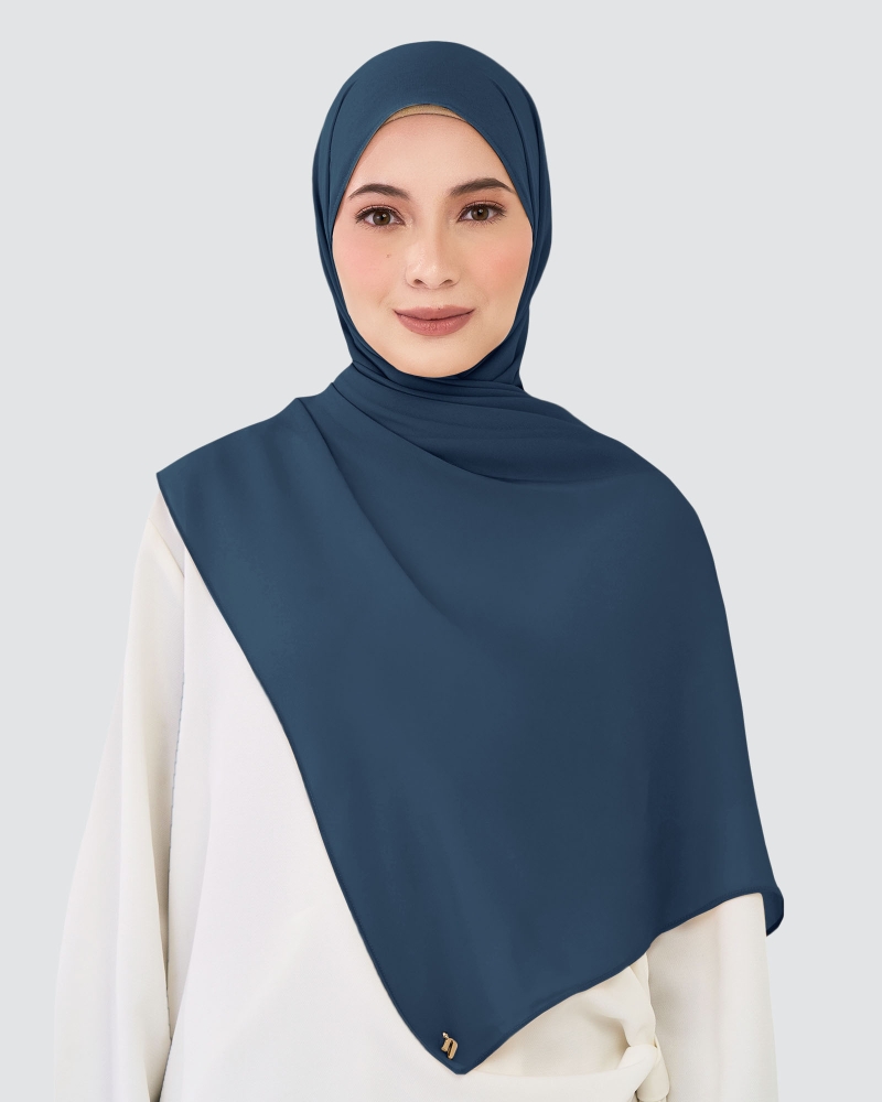 Image of CHIFFON SHAWL - DARK DENIM