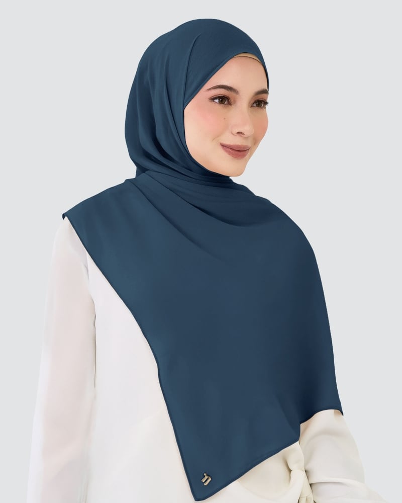 CHIFFON SHAWL - DARK DENIM