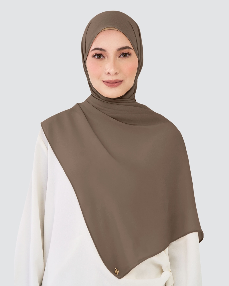 Image of CHIFFON SHAWL - DEEP TAUPE