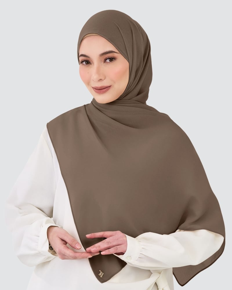 CHIFFON SHAWL - DEEP TAUPE