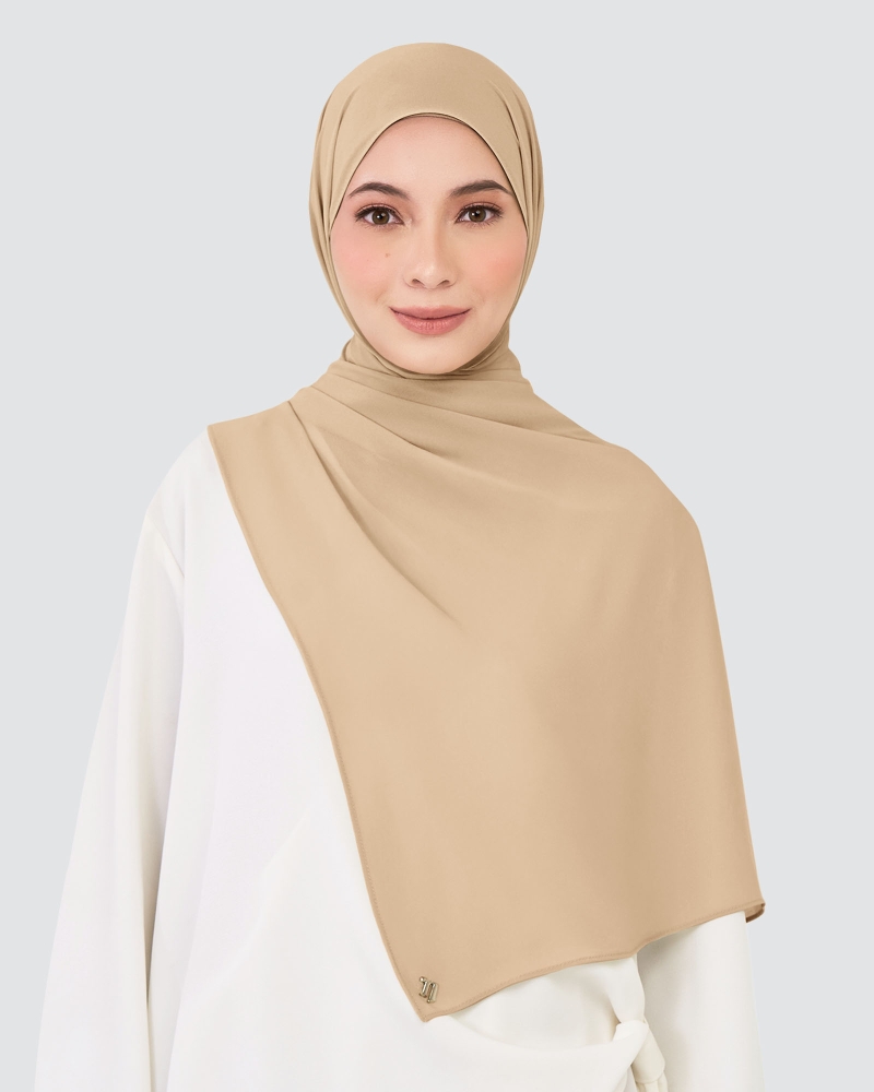 Image of CHIFFON SHAWL - LIGHT TAUPE