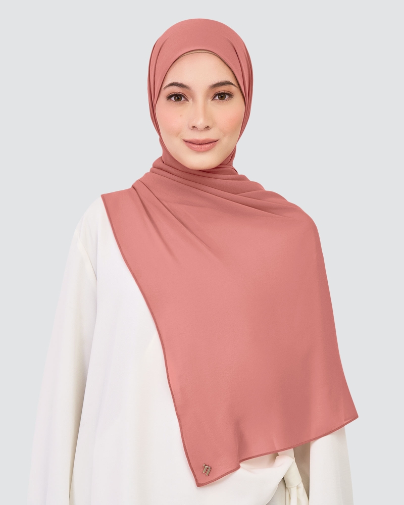 Image of CHIFFON SHAWL - OLD ROSE