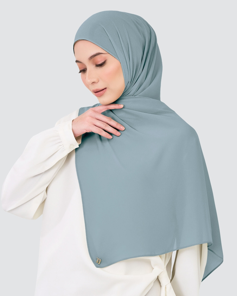 CHIFFON SHAWL - PEARL BLUE