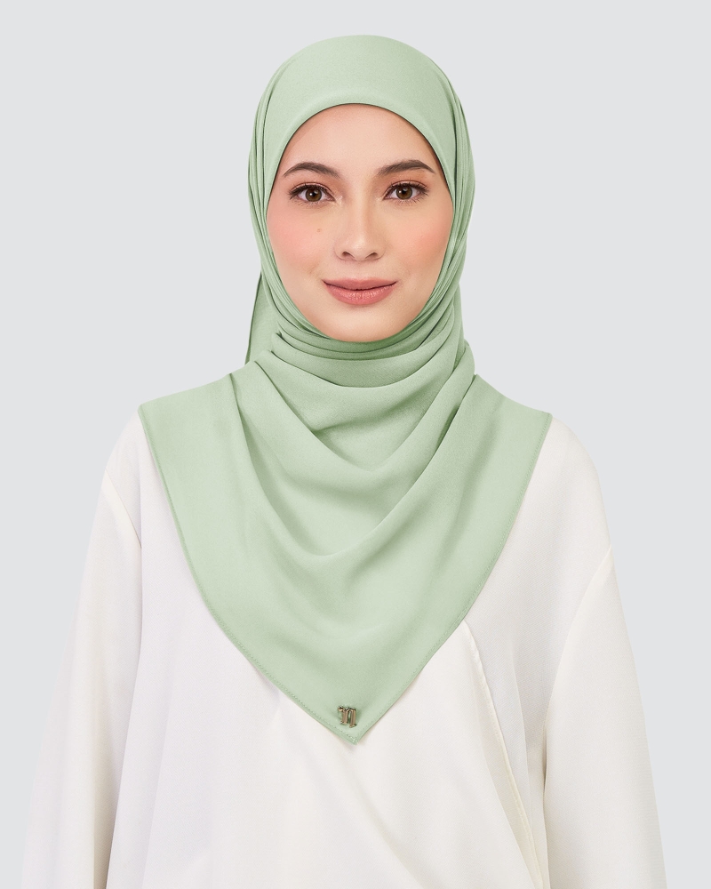 Image of CHIFFON SQUARE - AQUA GRAY