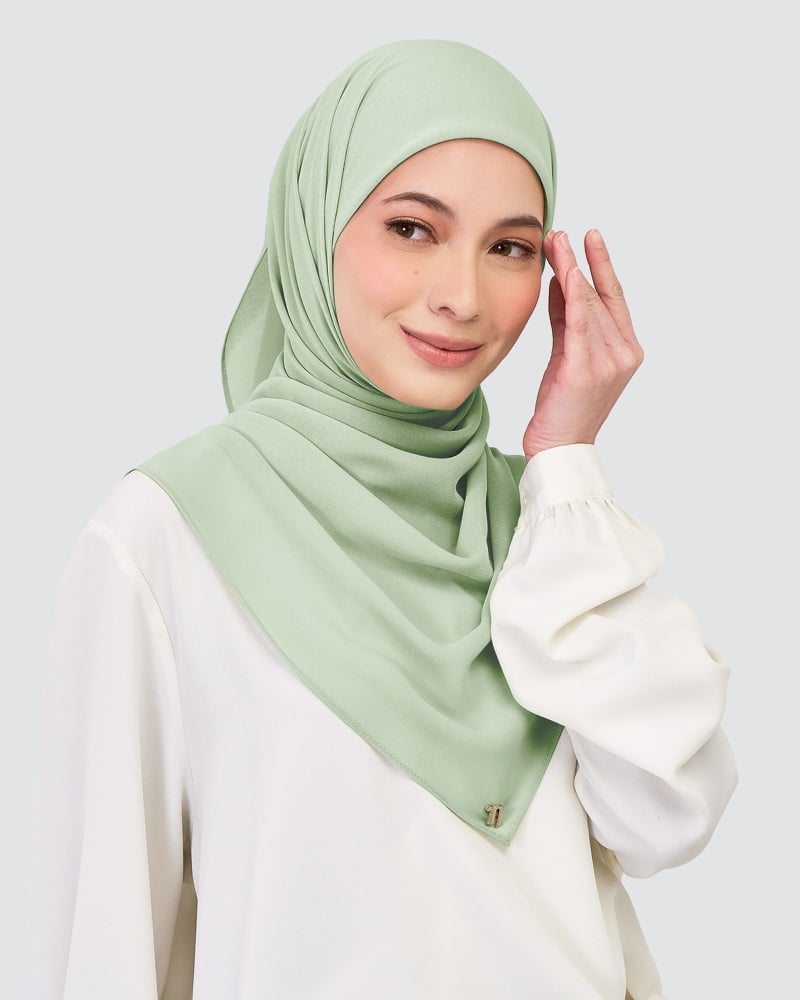 CHIFFON SQUARE - AQUA GRAY