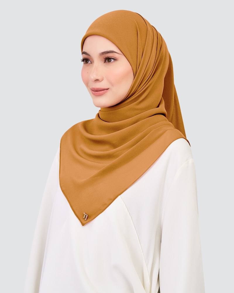 Image of CHIFFON SQUARE - BROWN SUGAR